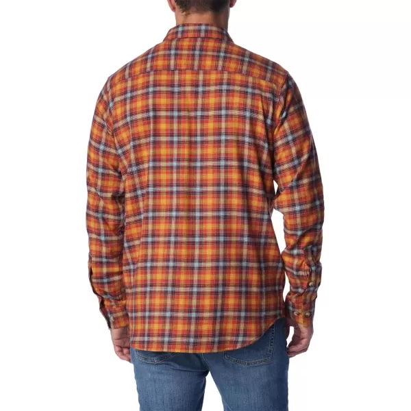 Columbia Mens Cornell Woods Flannel Long Sleeve ShirtWarp Red Tartan Ombre