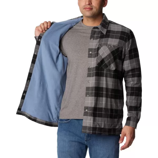 Columbia Mens Cornell Woods Fleece Lined Shirt JacketCity GreyBlue Stone Woodsman Tartan