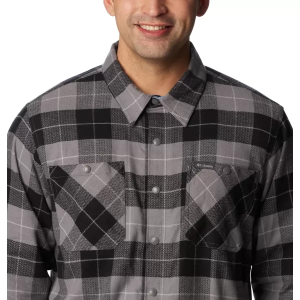 Columbia Mens Cornell Woods Fleece Lined Shirt JacketCity GreyBlue Stone Woodsman Tartan