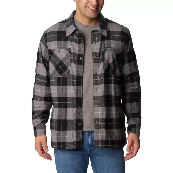 Columbia Mens Cornell Woods Fleece Lined Shirt JacketCity GreyBlue Stone Woodsman Tartan