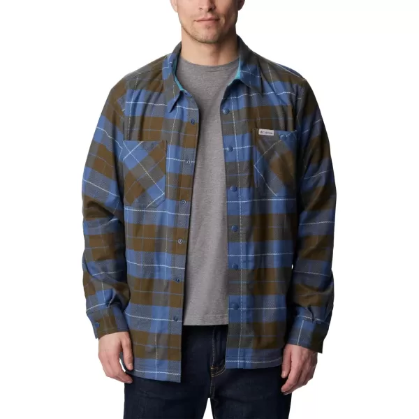 Columbia Mens Cornell Woods Fleece Lined Shirt JacketDark MountainShasta Woodsman Tartan