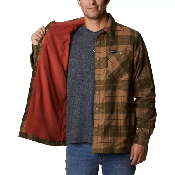 Columbia Mens Cornell Woods Fleece Lined Shirt JacketDeltaWarp Red Woodsman Tartan