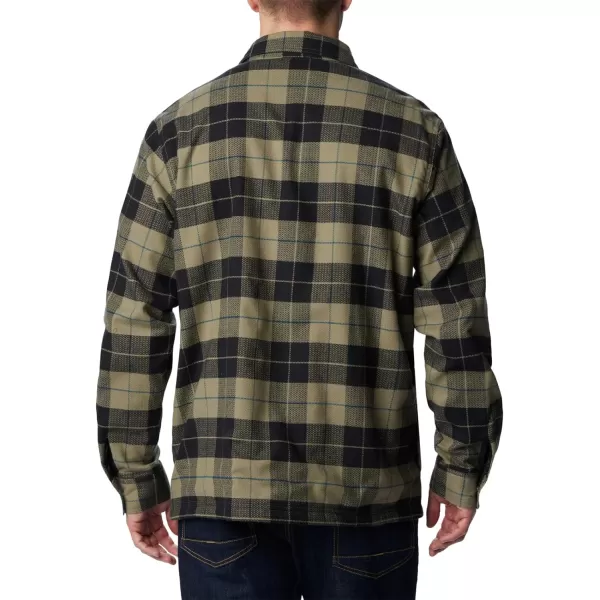 Columbia Mens Cornell Woods Fleece Lined Shirt JacketStone GreenDark Stone Woodsman Tartan