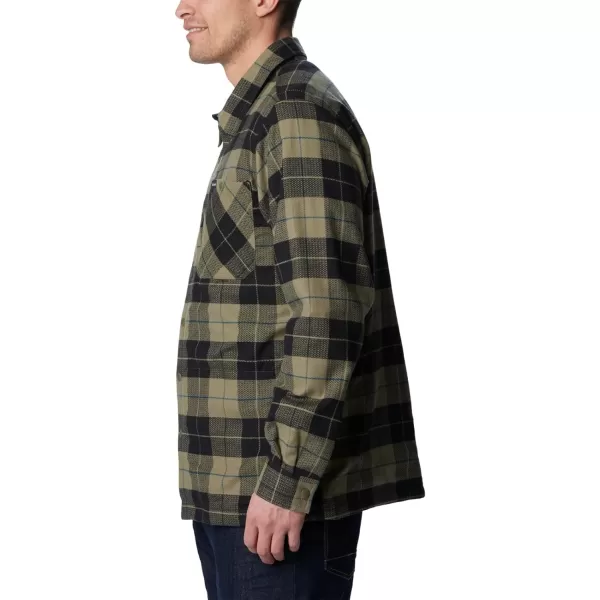 Columbia Mens Cornell Woods Fleece Lined Shirt JacketStone GreenDark Stone Woodsman Tartan