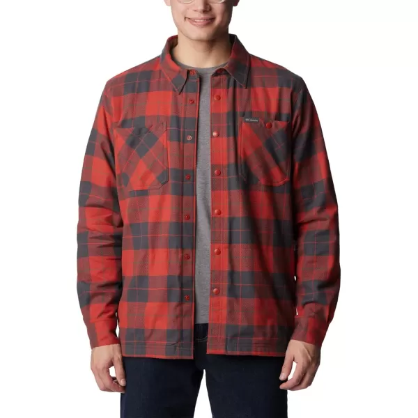 Columbia Mens Cornell Woods Fleece Lined Shirt JacketWarp RedDelta Woodsman Tartan