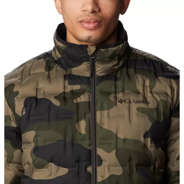 Columbia Mens Delta Ridge Down Hooded JacketStone Green Mod Camo Print