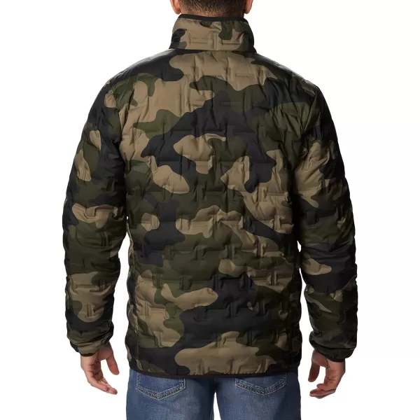 Columbia Mens Delta Ridge Down Hooded JacketStone Green Mod Camo Print