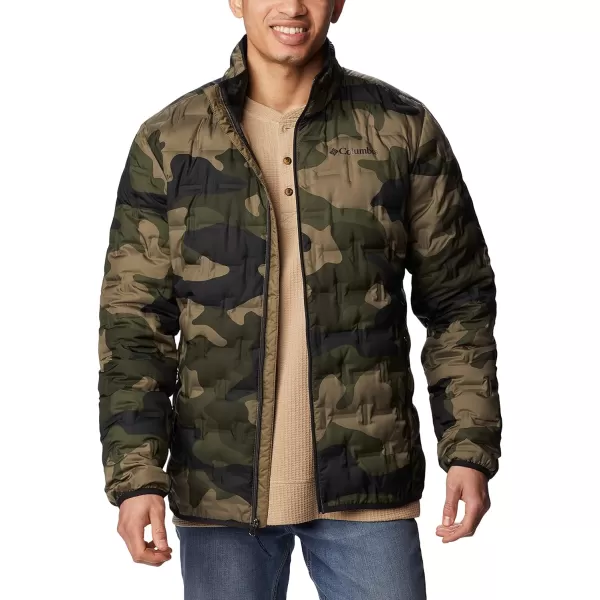 Columbia Mens Delta Ridge Down Hooded JacketStone Green Mod Camo Print