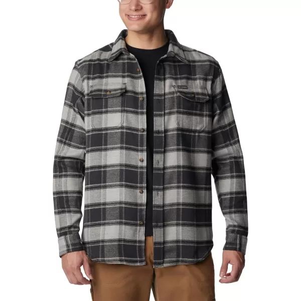 Columbia Mens Deschutes River Heavyweight Flannel Insulated Classic FitShark Buffalo Ombre