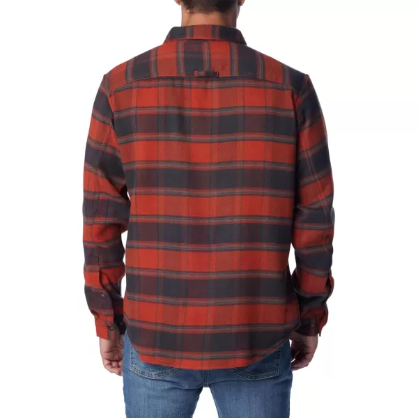 Columbia Mens Deschutes River Heavyweight Flannel Insulated Classic FitWarp Red Buffalo Ombre