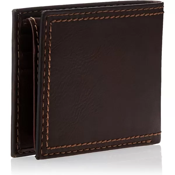 Columbia Mens Everyday Bifold WalletMultiple Card Slots Id WindowDark Tan