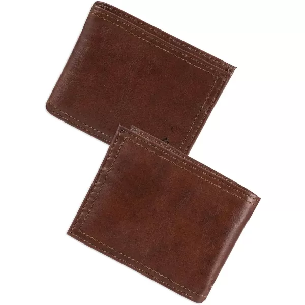 Columbia Mens Everyday Bifold WalletMultiple Card Slots Id WindowLight Brown