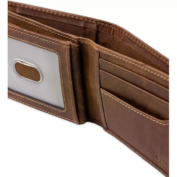 Columbia Mens Everyday Bifold WalletMultiple Card Slots Id WindowTan Burnished