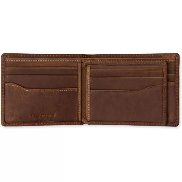 Columbia Mens Everyday Bifold WalletMultiple Card Slots Id WindowTan Burnished