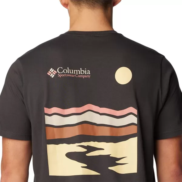 Columbia Mens Explorers Canyon Back Short Sleeve TeeSharkHeritage Hills