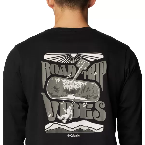 Columbia Mens Explorers Canyon Long Sleeve TShirtBlackRoad Trip Vibes