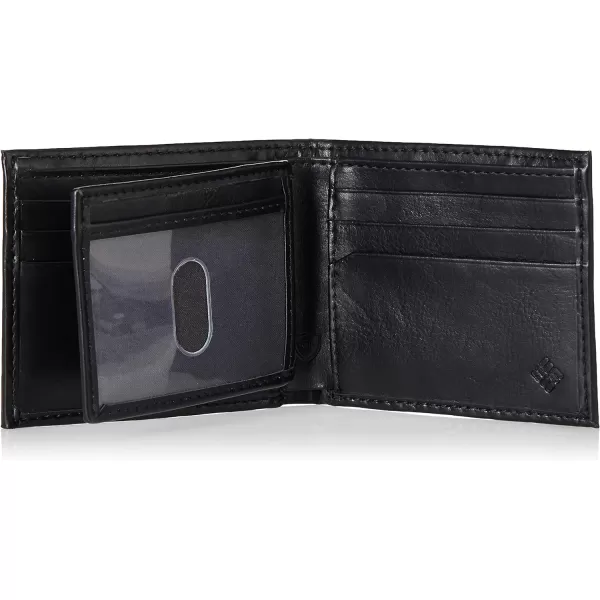 Columbia Mens Extra Capacity Slimfold WalletBlack Plaque