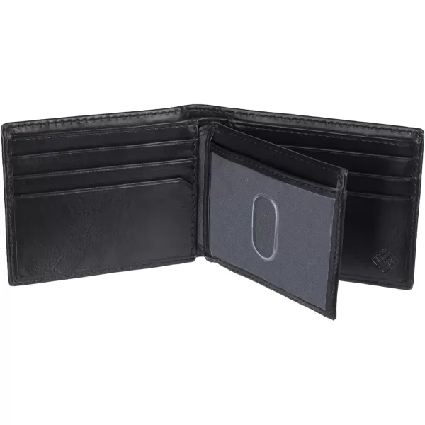 Columbia Mens Extra Capacity Slimfold WalletBlack Plaque