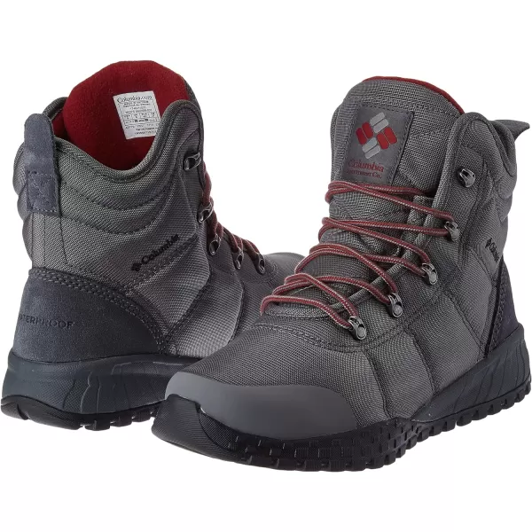 Columbia Mens Fairbanks OmniHeat Hiking ShoeTi Grey SteelRed Jasper