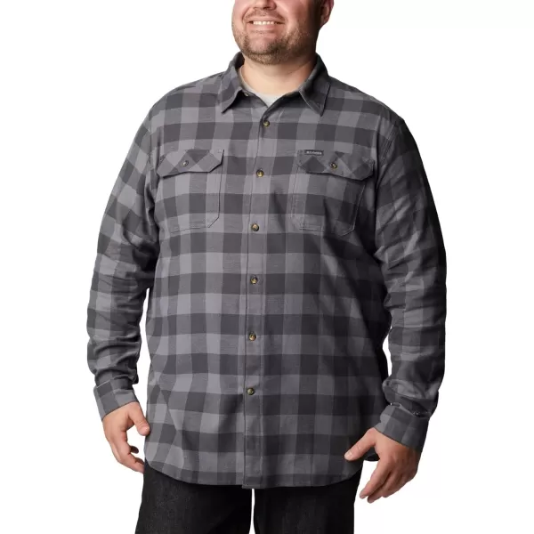 Columbia Mens Flare Gun Stretch FlannelCity Grey Twill Buffalo Check