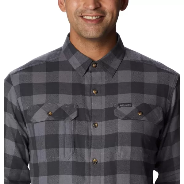 Columbia Mens Flare Gun Stretch FlannelCity Grey Twill Buffalo Check