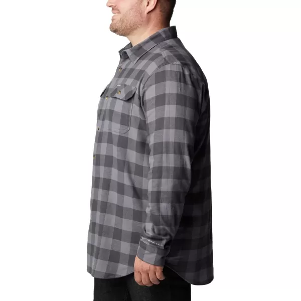 Columbia Mens Flare Gun Stretch FlannelCity Grey Twill Buffalo Check