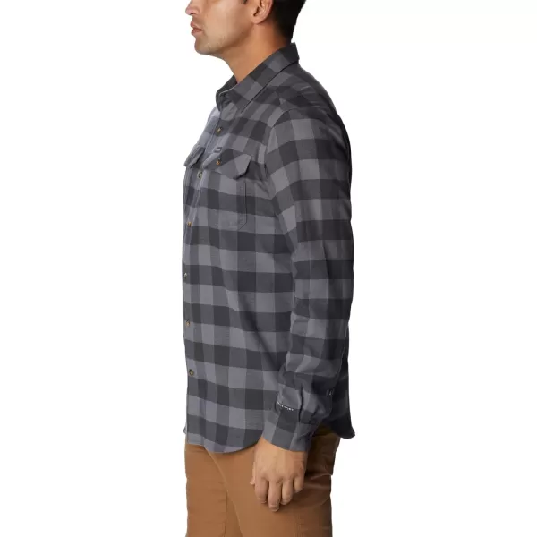 Columbia Mens Flare Gun Stretch FlannelCity Grey Twill Buffalo Check