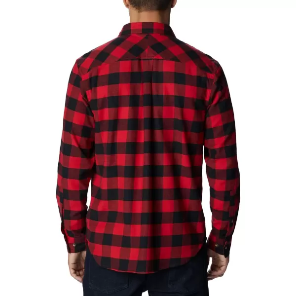 Columbia Mens Flare Gun Stretch FlannelMountain Red Twill Buffalo Check