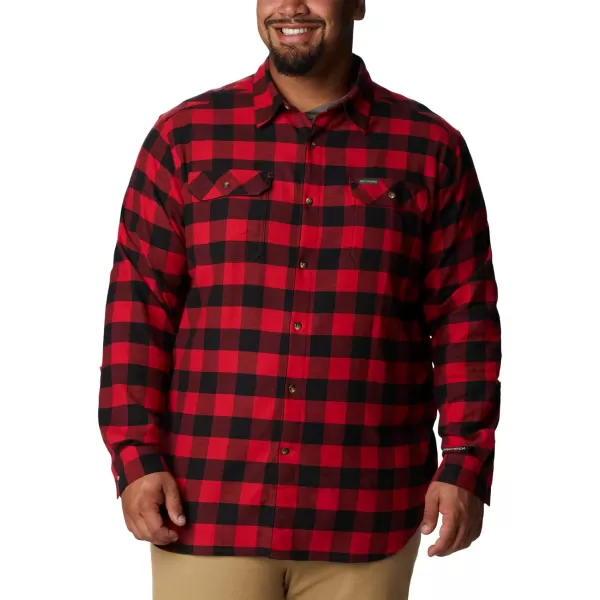 Columbia Mens Flare Gun Stretch FlannelMountain Red Twill Buffalo Check