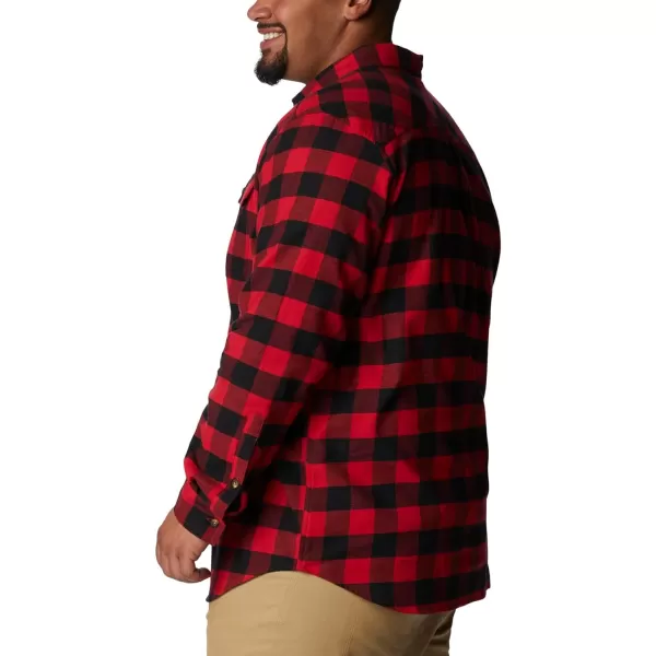 Columbia Mens Flare Gun Stretch FlannelMountain Red Twill Buffalo Check