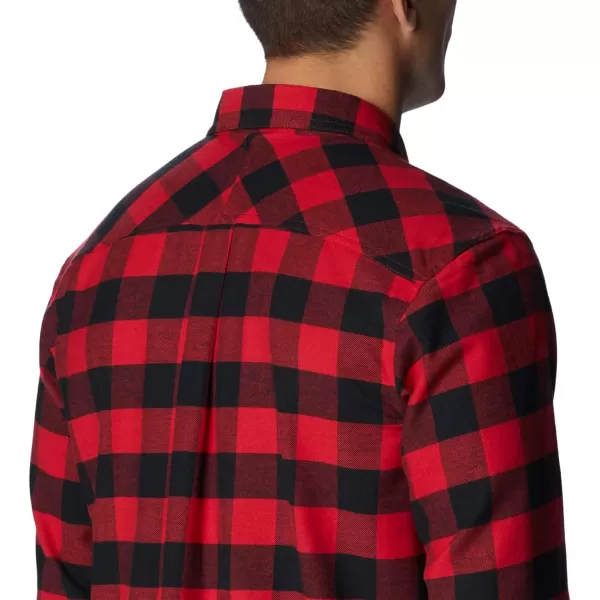 Columbia Mens Flare Gun Stretch FlannelMountain Red Twill Buffalo Check