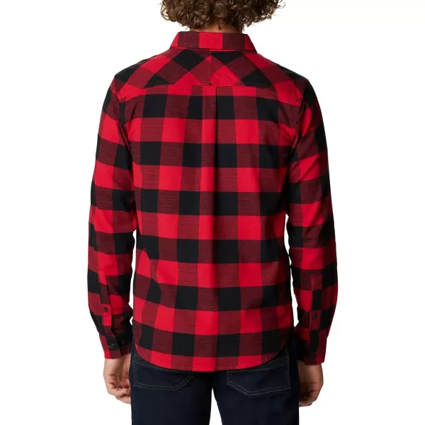 Columbia Mens Flare Gun Stretch FlannelMountain Red Twill Buffalo Checklegacy