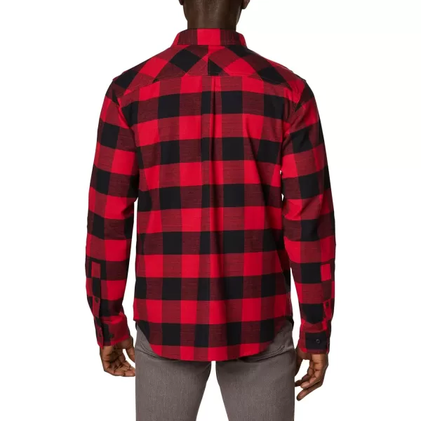 Columbia Mens Flare Gun Stretch FlannelMountain Red Twill Buffalo Checklegacy