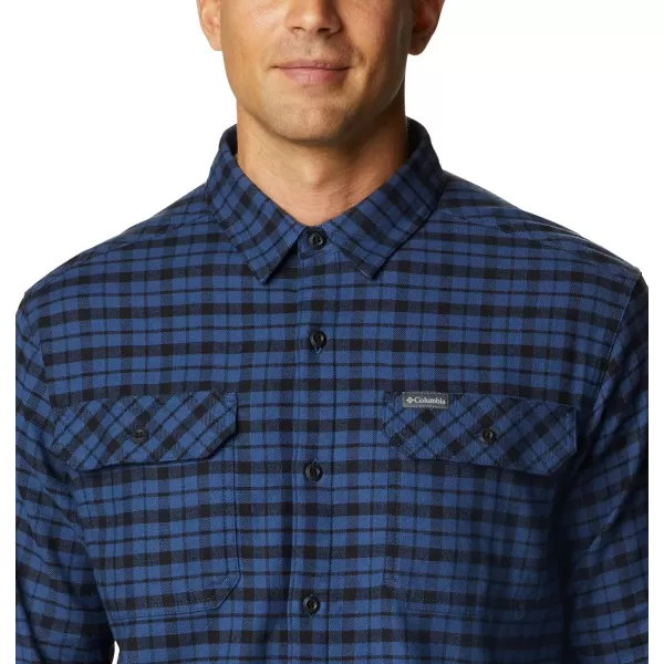 Columbia Mens Flare Gun Stretch FlannelNight Tide Small Check