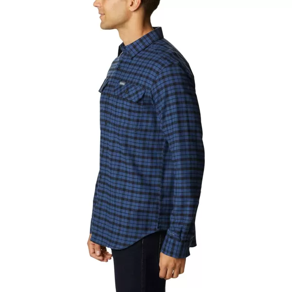 Columbia Mens Flare Gun Stretch FlannelNight Tide Small Check