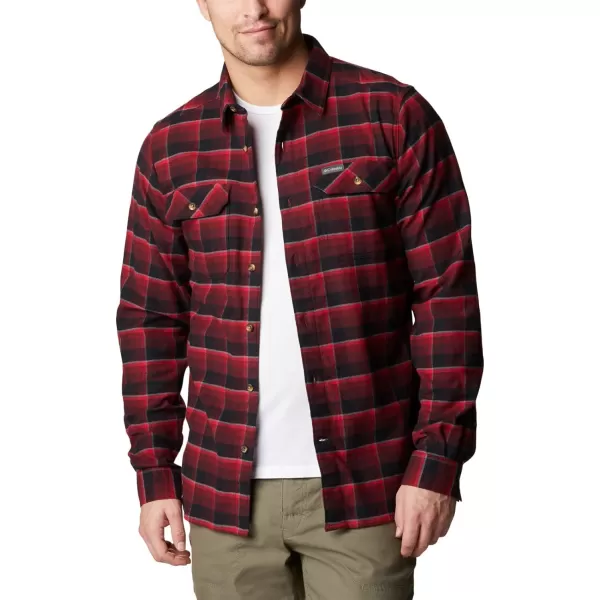 Columbia Mens Flare Gun Stretch FlannelRed Jasper Shadow Plaid