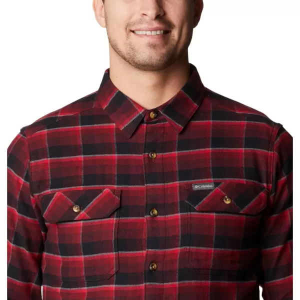 Columbia Mens Flare Gun Stretch FlannelRed Jasper Shadow Plaid