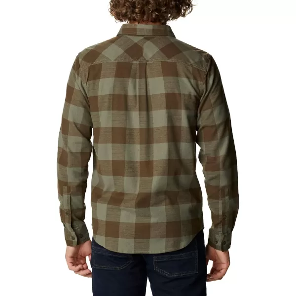 Columbia Mens Flare Gun Stretch FlannelStone Green Twill Buffalo Checklegacy