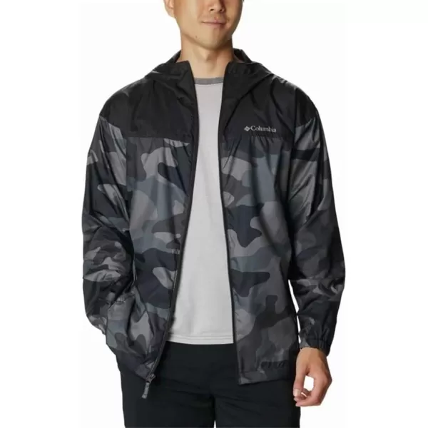 Columbia Mens Flash Challenger Novelty WindbreakerBlack Mod Camo Print