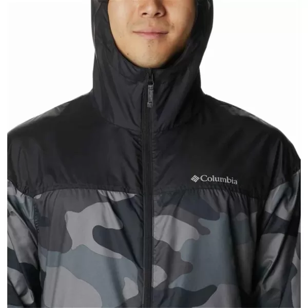 Columbia Mens Flash Challenger Novelty WindbreakerBlack Mod Camo Print