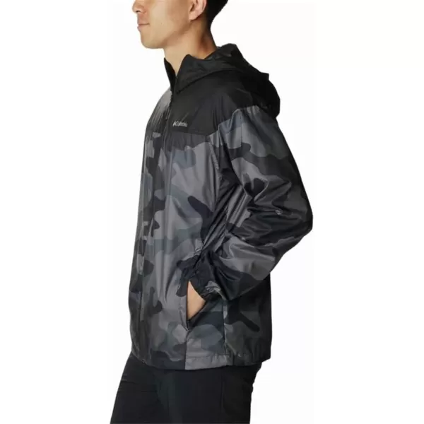 Columbia Mens Flash Challenger Novelty WindbreakerBlack Mod Camo Print