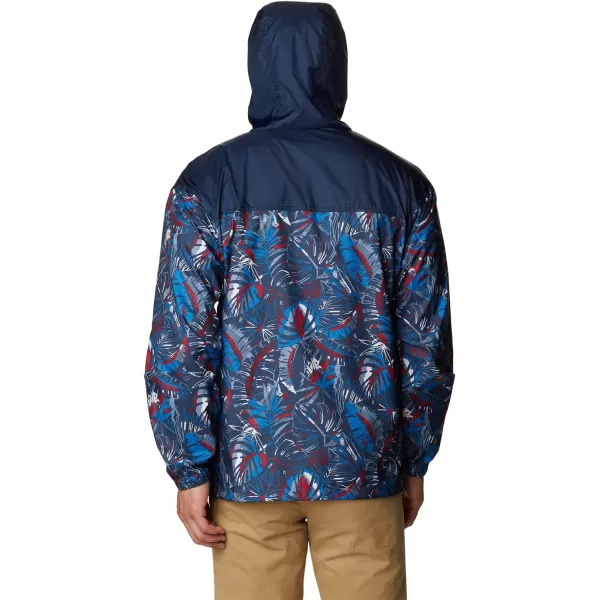 Columbia Mens Flash Challenger Novelty WindbreakerBright Indigo King Palms Multi Print