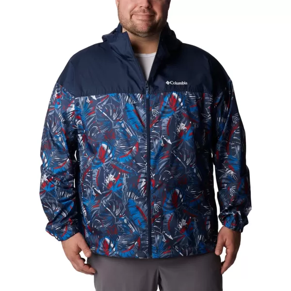 Columbia Mens Flash Challenger Novelty WindbreakerBright Indigo King Palms Multi Print