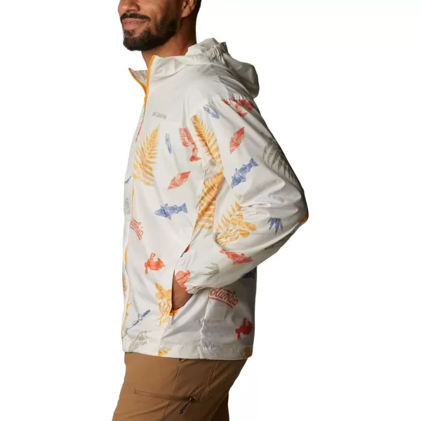 Columbia Mens Flash Challenger Novelty WindbreakerChalk Wanderlandia Print