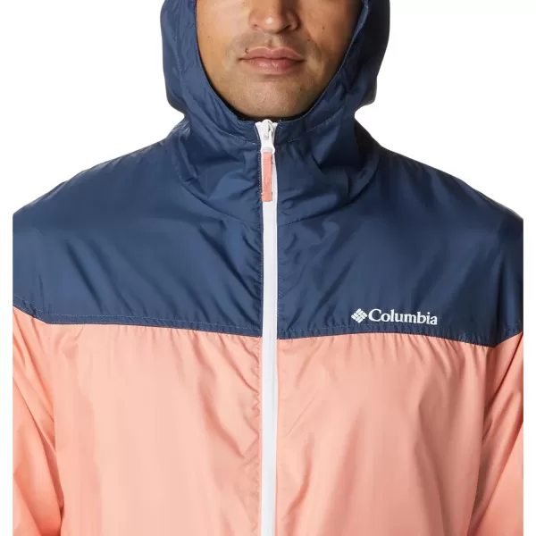 Columbia Mens Flash Challenger Novelty WindbreakerCoral ReefDark Mountain