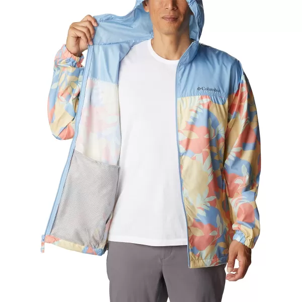 Columbia Mens Flash Challenger Novelty WindbreakerCornstalk Floriated PrintJet Stream