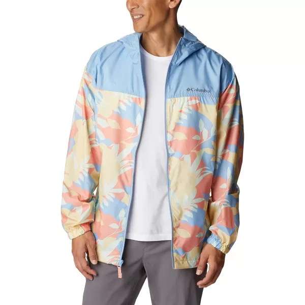 Columbia Mens Flash Challenger Novelty WindbreakerCornstalk Floriated PrintJet Stream