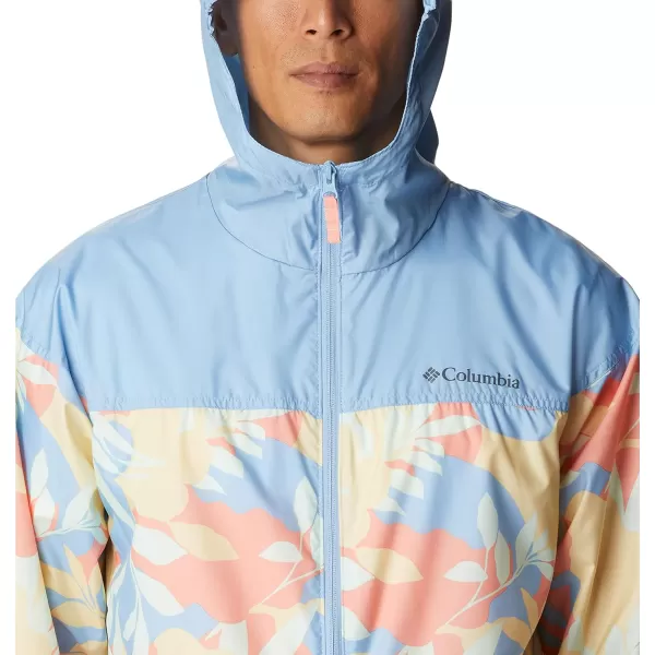 Columbia Mens Flash Challenger Novelty WindbreakerCornstalk Floriated PrintJet Stream