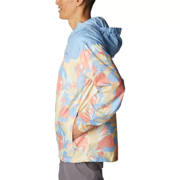 Columbia Mens Flash Challenger Novelty WindbreakerCornstalk Floriated PrintJet Stream