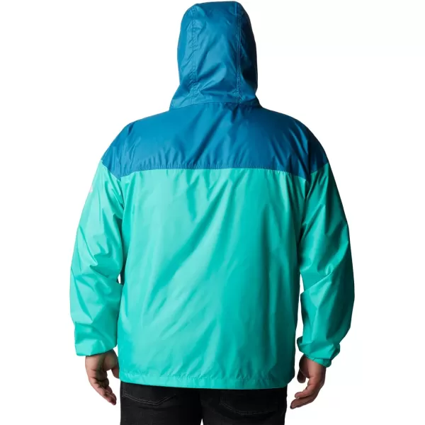 Columbia Mens Flash Challenger Novelty WindbreakerElectric TurquoiseDeep Marine